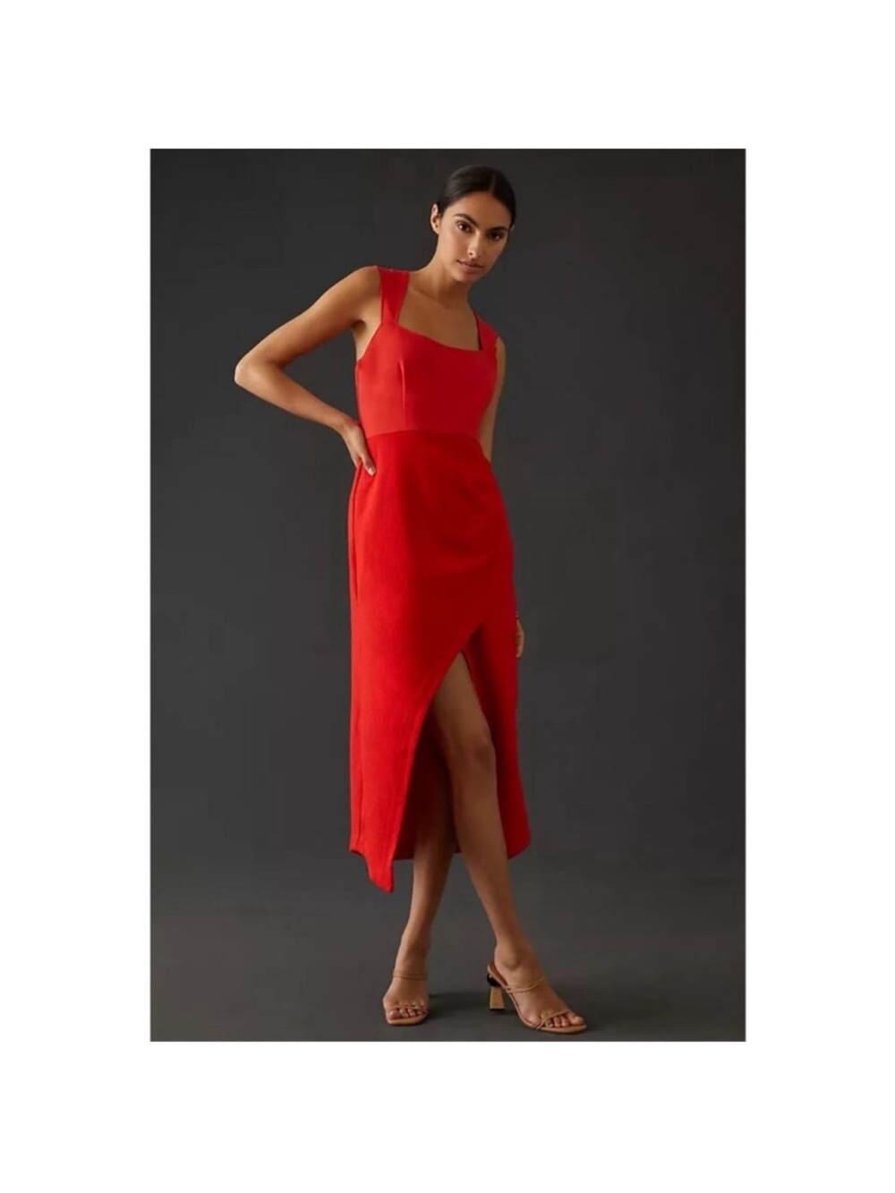 Anthropologie Maeve Square Neck Sheath Maxi Dress Size 8
